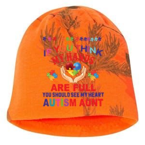 Autism Awareness Proud Autism Aunt Love Heart Puzzle Gift Cute Gift Kati - Camo Knit Beanie