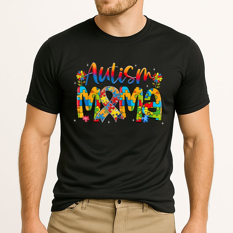 Autism Awareness Proud Autism Mama Ribbon Puzzle Mothers Day Cooling Performance Crew T-Shirt