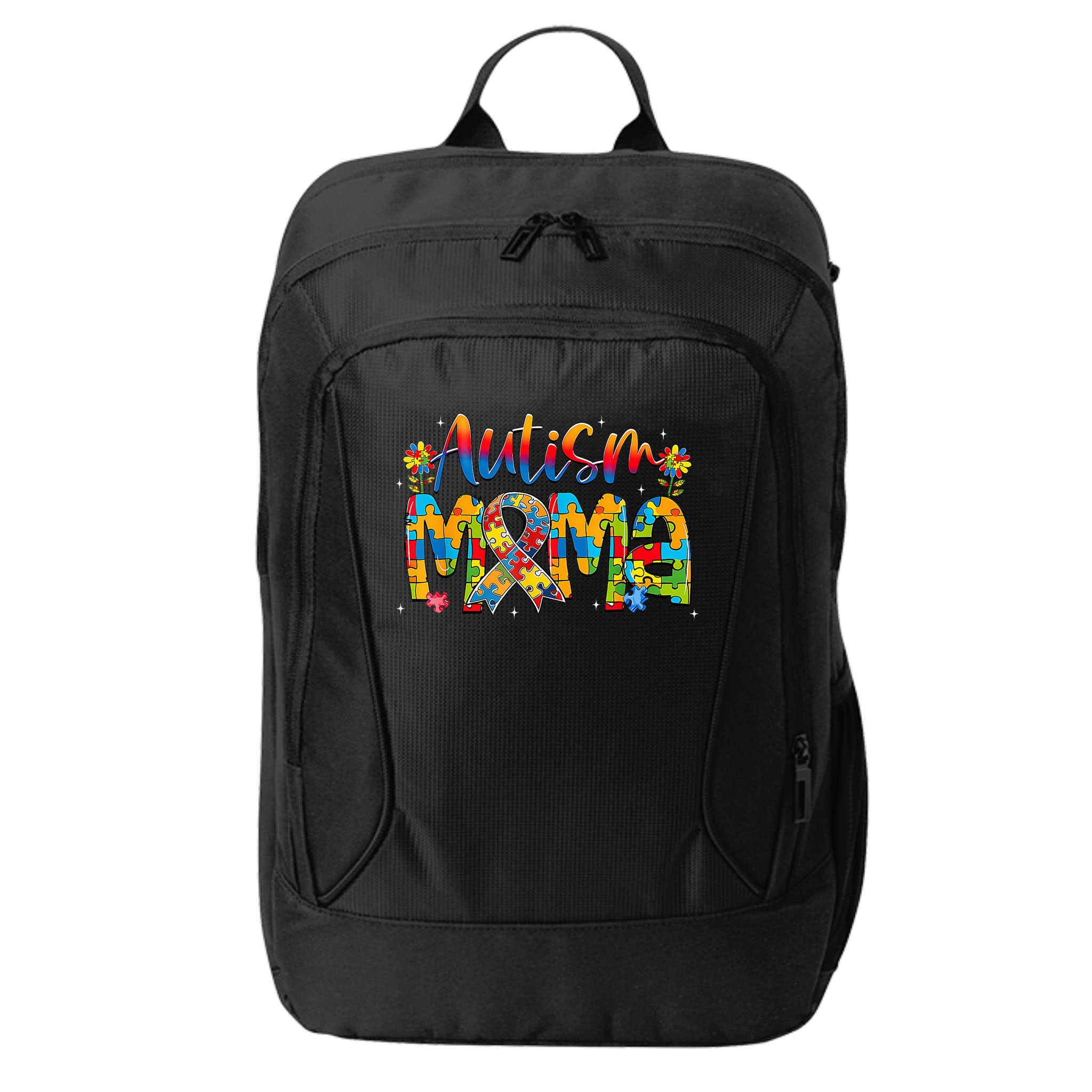 Autism Awareness Proud Autism Mama Ribbon Puzzle Mothers Day City Backpack