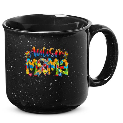 Autism Awareness Proud Autism Mama Ribbon Puzzle Mothers Day 15oz Campfire Ceramic Mug