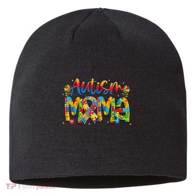 Autism Awareness Proud Autism Mama Ribbon Puzzle Mothers Day Sustainable Beanie