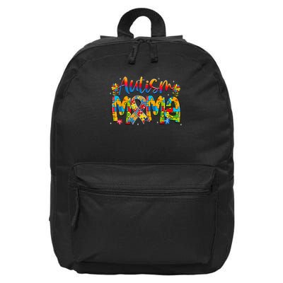 Autism Awareness Proud Autism Mama Ribbon Puzzle Mothers Day 16 in Basic Backpack