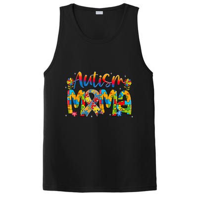 Autism Awareness Proud Autism Mama Ribbon Puzzle Mothers Day PosiCharge Competitor Tank