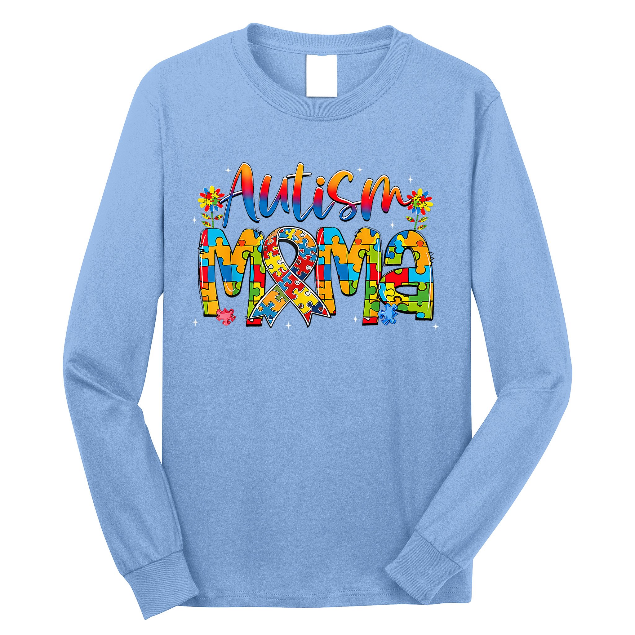 Autism Awareness Proud Autism Mama Ribbon Puzzle Mothers Day Long Sleeve Shirt