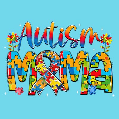 Autism Awareness Proud Autism Mama Ribbon Puzzle Mothers Day T-Shirt