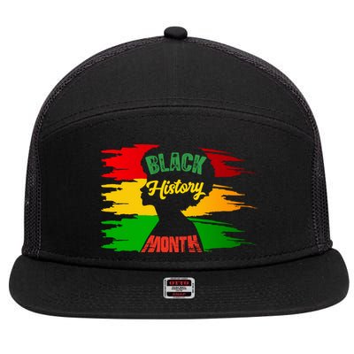 African American Pride T 7 Panel Mesh Trucker Snapback Hat
