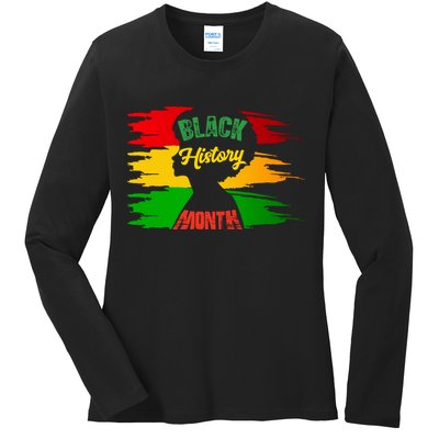 African American Pride T Ladies Long Sleeve Shirt