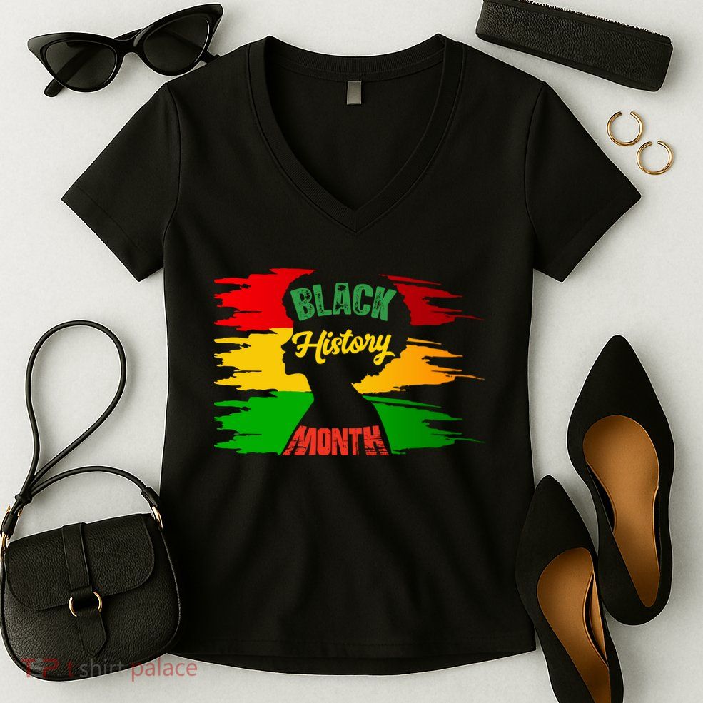 African American Pride T Women's V-Neck T-Shirt