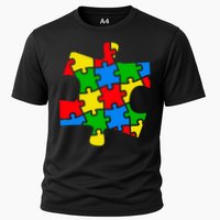 Autism Awareness Puzzle Piece Cooling Performance Crew T-Shirt
