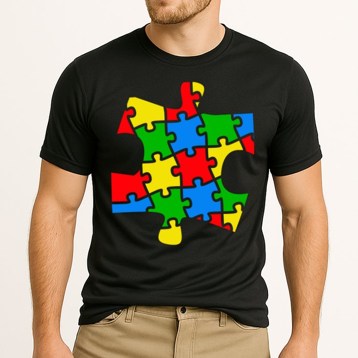 Autism Awareness Puzzle Piece Cooling Performance Crew T-Shirt