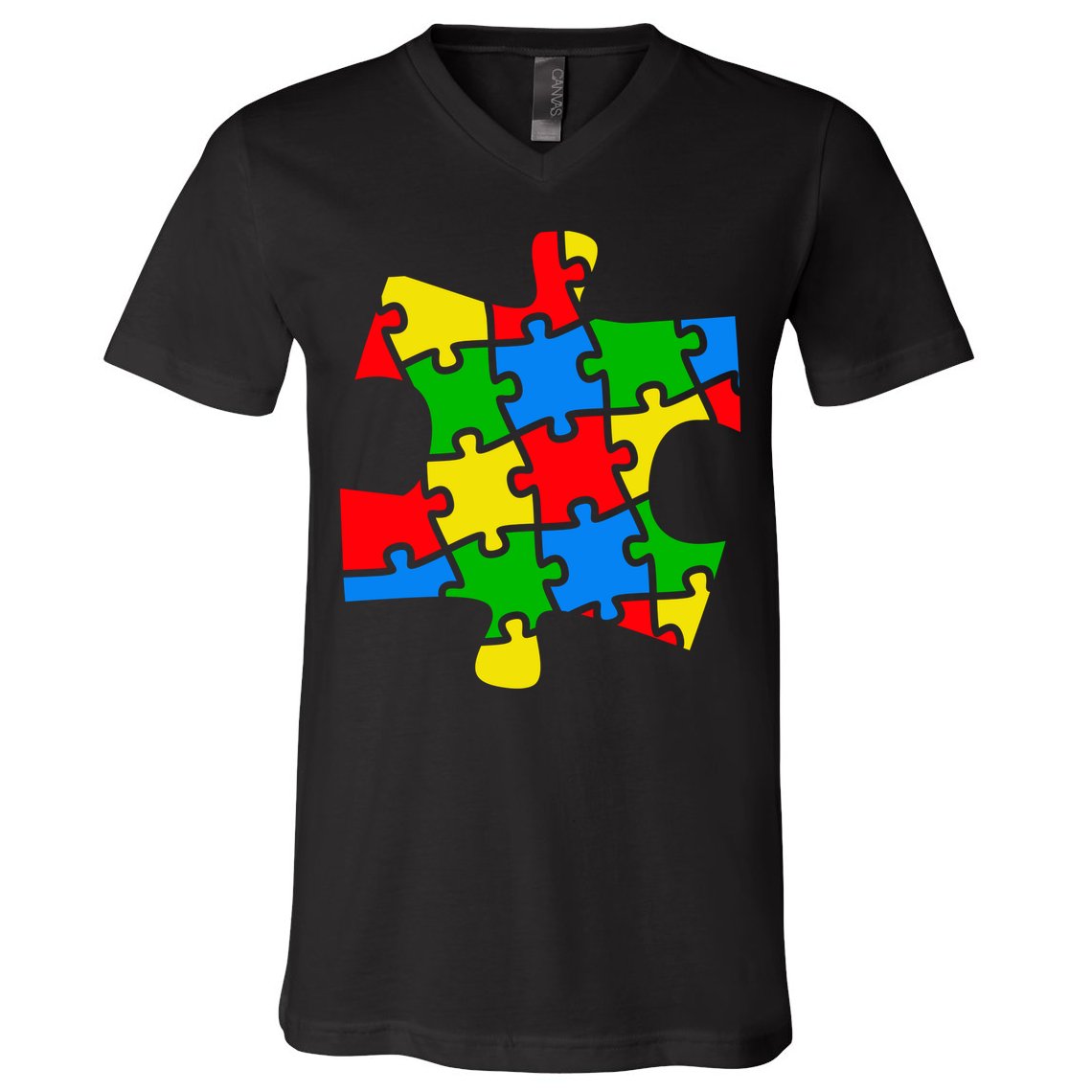 Autism Awareness Puzzle Piece V-Neck T-Shirt