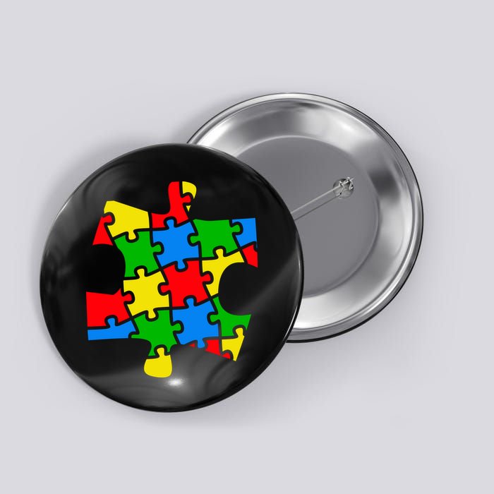 Autism Awareness Puzzle Piece Button
