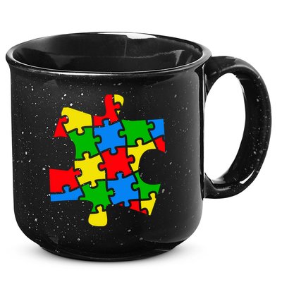 Autism Awareness Puzzle Piece 15oz Campfire Ceramic Mug