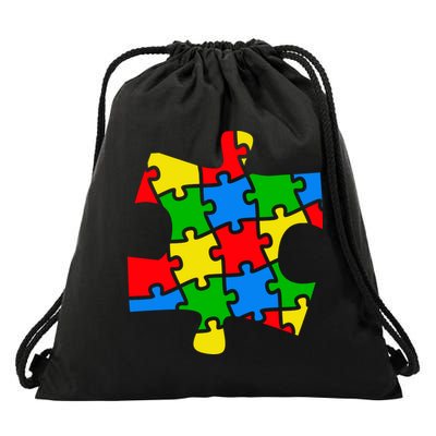 Autism Awareness Puzzle Piece Drawstring Bag