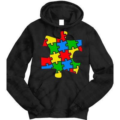 Autism Awareness Puzzle Piece Tie Dye Hoodie