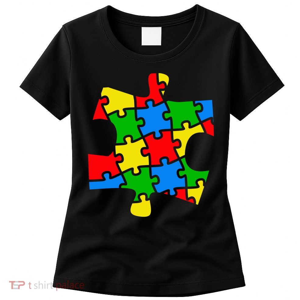Autism Awareness Puzzle Piece Womens T-Shirt