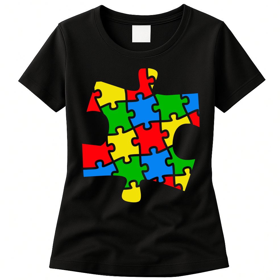 Autism Awareness Puzzle Piece Womens T-Shirt