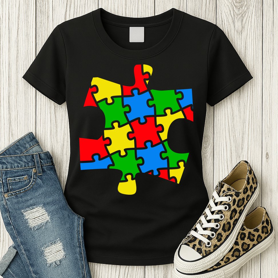 Autism Awareness Puzzle Piece Womens T-Shirt