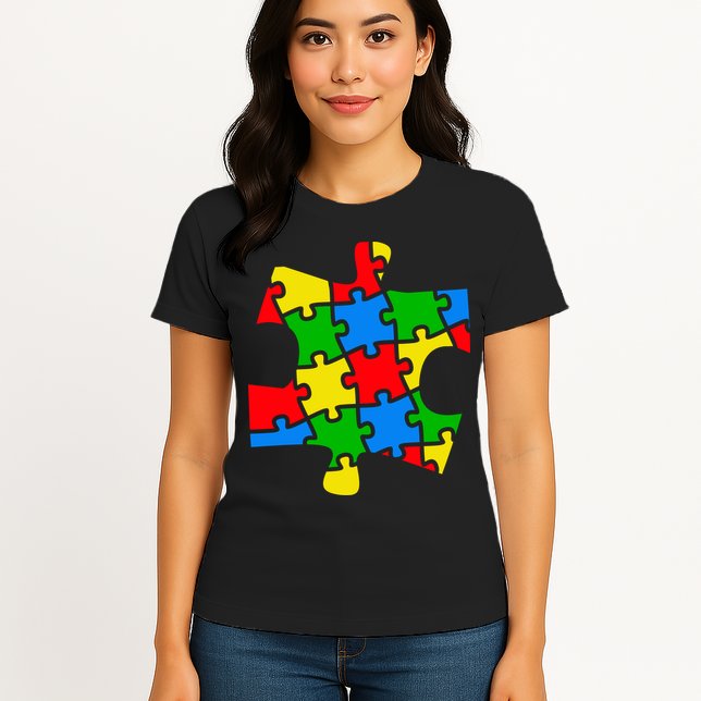 Autism Awareness Puzzle Piece Womens T-Shirt