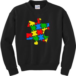 Autism Awareness Puzzle Piece Kids Sweatshirt