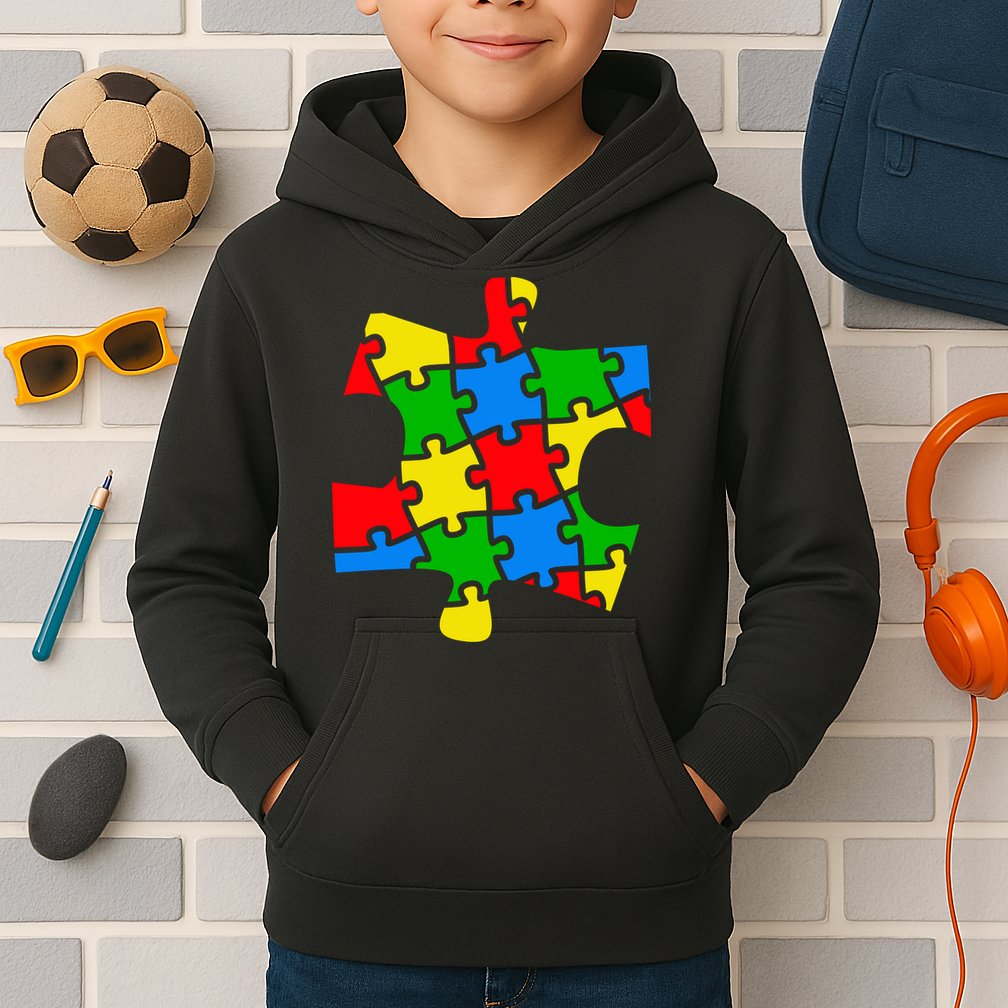 Autism Awareness Puzzle Piece Kids Hoodie