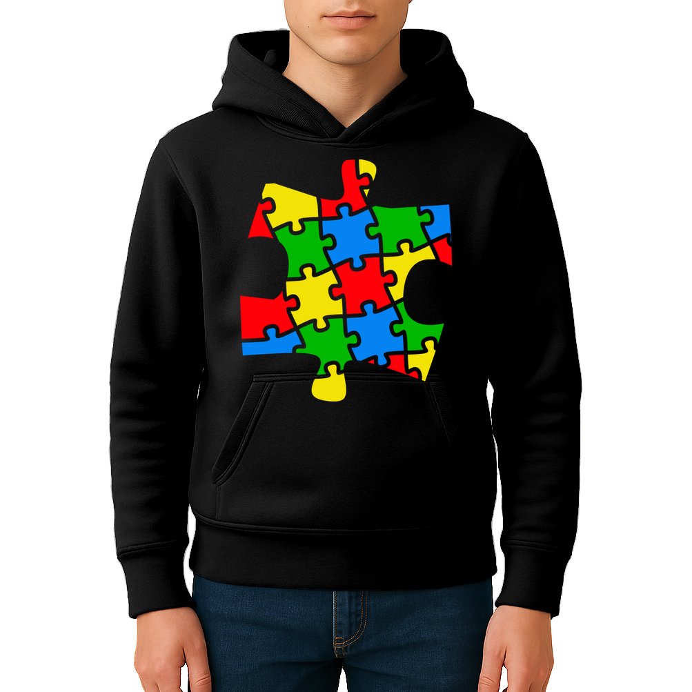 Autism Awareness Puzzle Piece Kids Hoodie