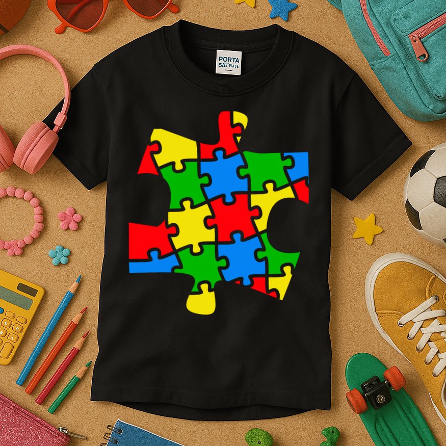 Autism Awareness Puzzle Piece Kids T-Shirt