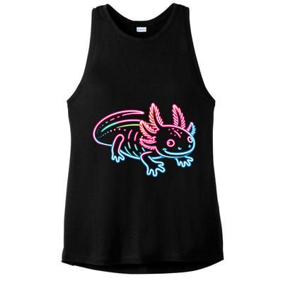 Axolotl Animal Pop Art Cute Axolotl Lover Ladies PosiCharge Tri-Blend Wicking Tank