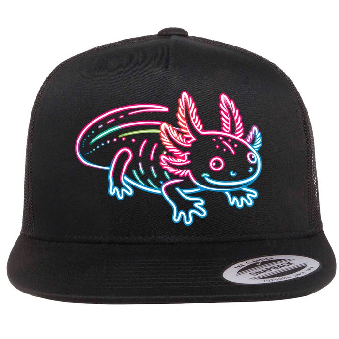 Axolotl Animal Pop Art Cute Axolotl Lover Flat Bill Trucker Hat