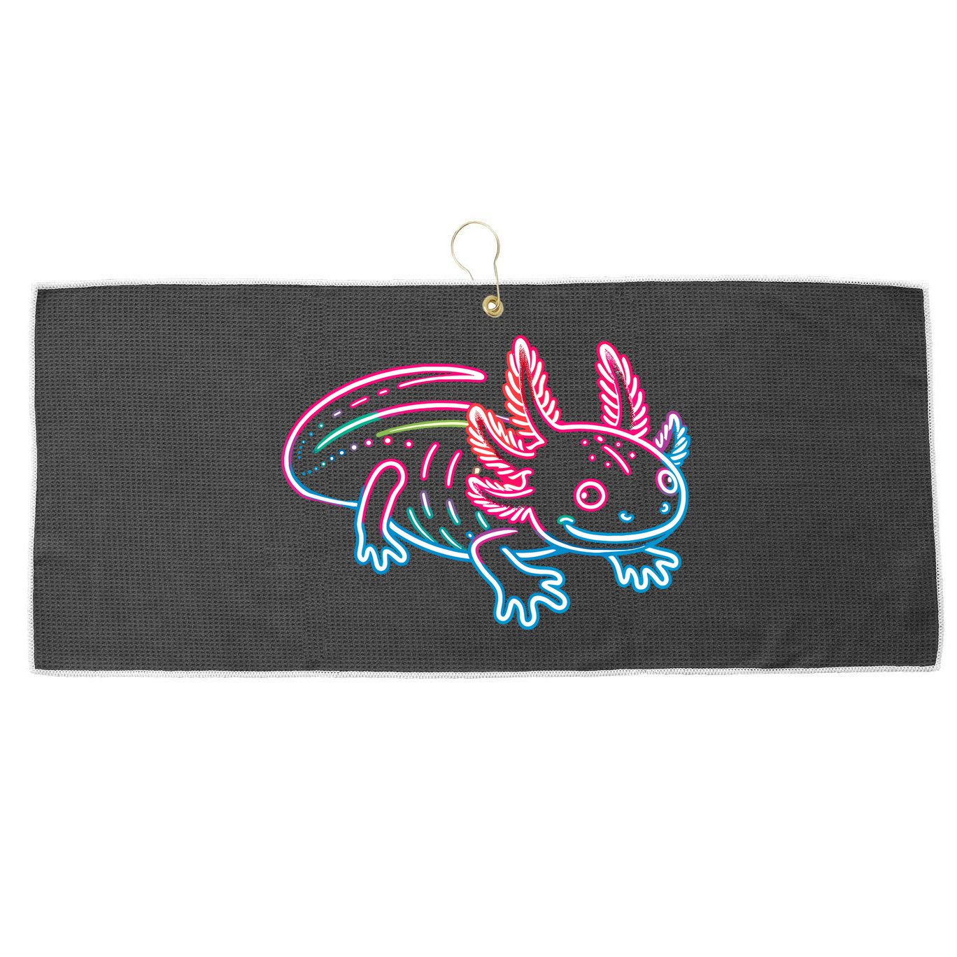 Axolotl Animal Pop Art Cute Axolotl Lover Large Microfiber Waffle Golf Towel
