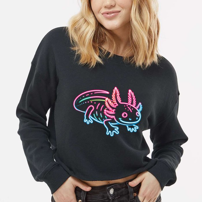 Axolotl Animal Pop Art Cute Axolotl Lover Cropped Pullover Crew