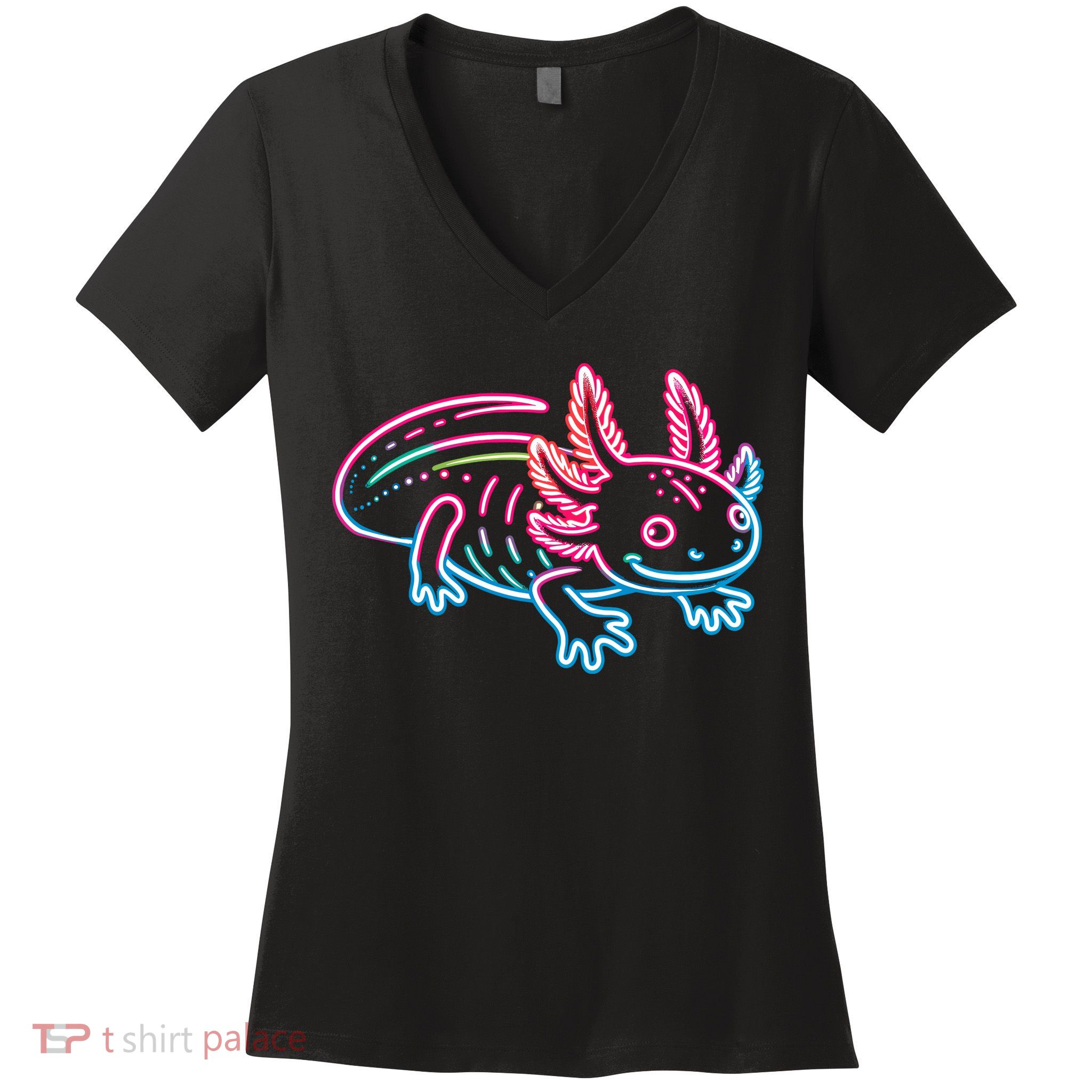 Axolotl Animal Pop Art Cute Axolotl Lover Women's V-Neck T-Shirt