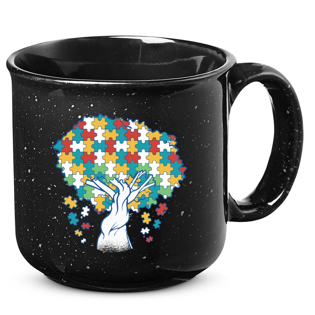 Autism Awareness Puzzle Tree 15oz Campfire Ceramic Mug