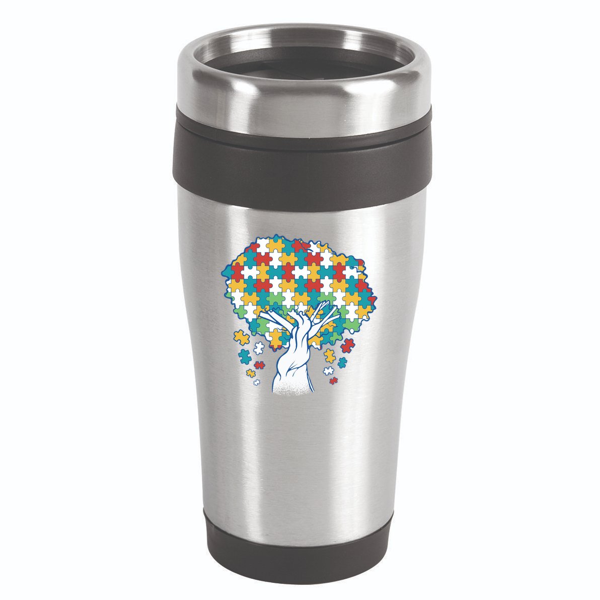 Autism Awareness Puzzle Tree 16oz Travel Tumbler