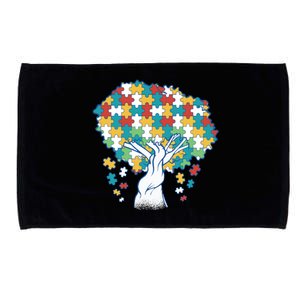 Autism Awareness Puzzle Tree Microfiber Hand Towel