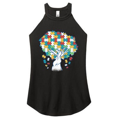 Autism Awareness Puzzle Tree Women's Perfect Tri Rocker Tank