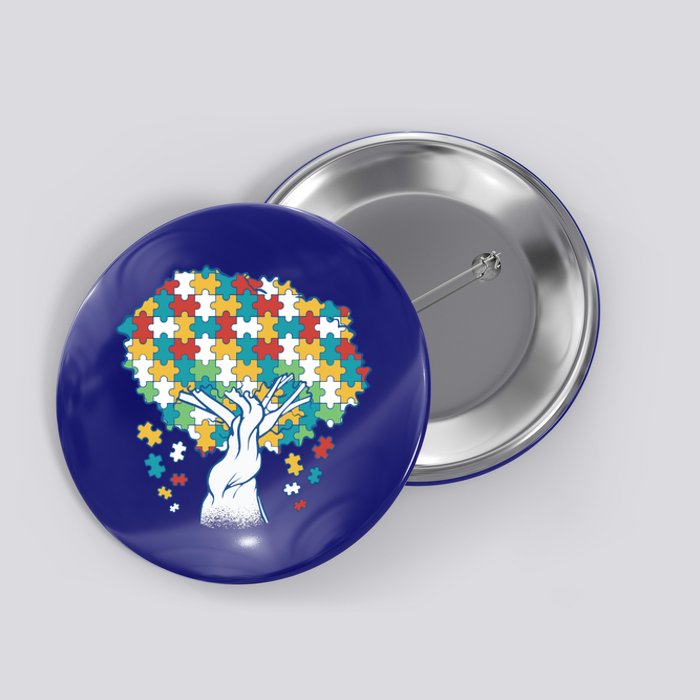 Autism Awareness Puzzle Tree Button