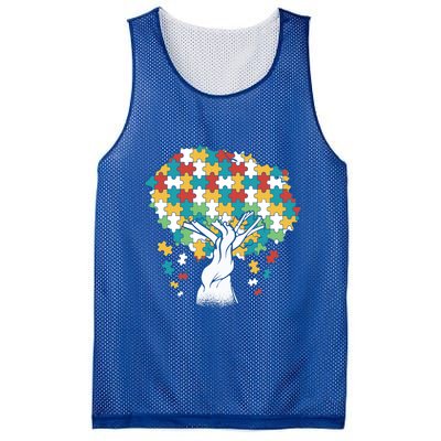 Autism Awareness Puzzle Tree Mesh Reversible Basketball Jersey Tank