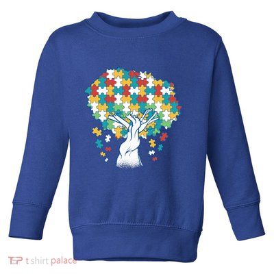 Autism Awareness Puzzle Tree Toddler Sweatshirt