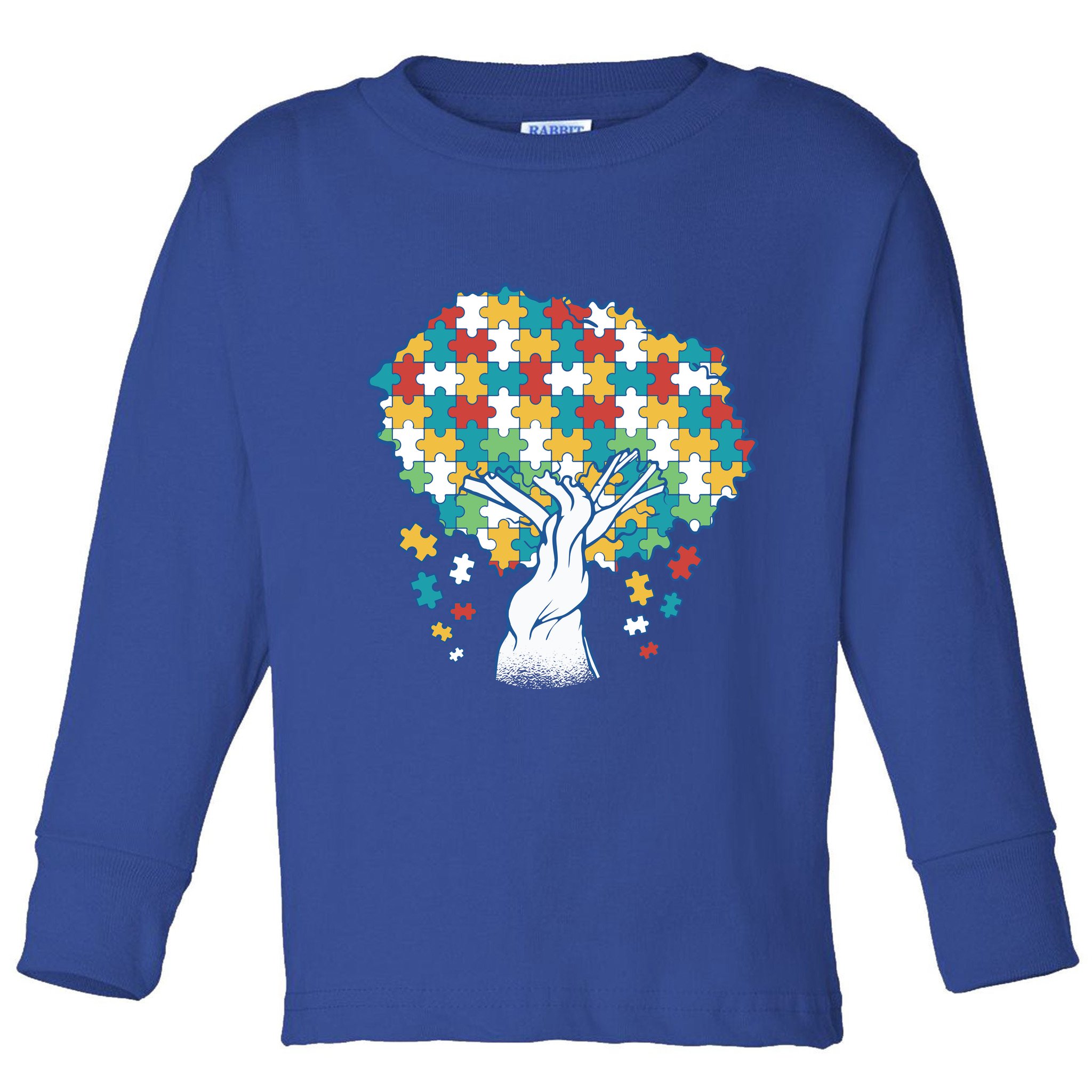 Autism Awareness Puzzle Tree Toddler Long Sleeve Shirt