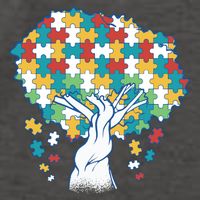 Autism Awareness Puzzle Tree Vector Backpack