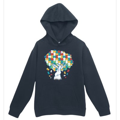 Autism Awareness Puzzle Tree Urban Pullover Hoodie