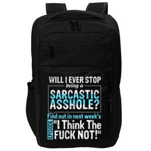 Asshole Assholes Potty Mouth Vulgar Profanity Fun Gag Gift Impact Tech Backpack