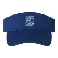 Asshole Assholes Potty Mouth Vulgar Profanity Fun Gag Gift Valucap Bio-Washed Visor