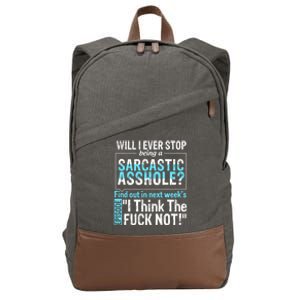 Asshole Assholes Potty Mouth Vulgar Profanity Fun Gag Gift Cotton Canvas Backpack