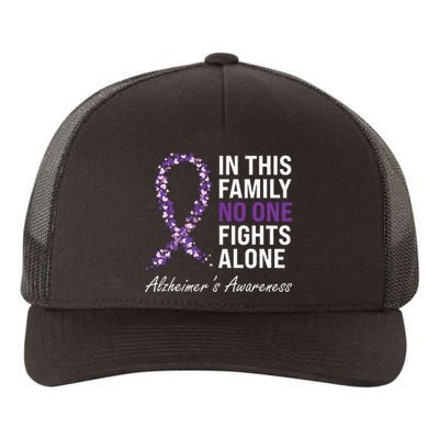 Alzheimer's Awareness Purple Ribbon Dementia Mom Dad Grandpa Yupoong Adult 5-Panel Trucker Hat