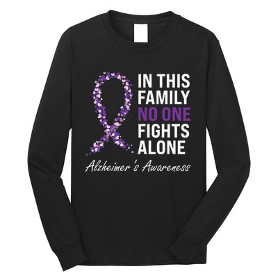 Alzheimer's Awareness Purple Ribbon Dementia Mom Dad Grandpa Long Sleeve Shirt