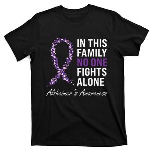 Alzheimer's Awareness Purple Ribbon Dementia Mom Dad Grandpa T-Shirt