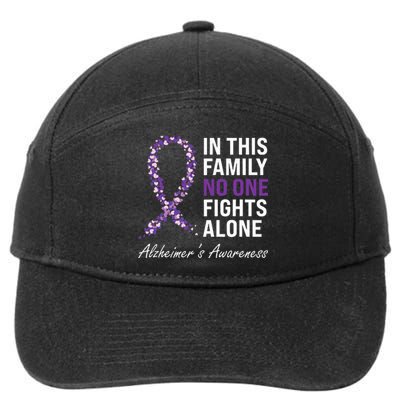 Alzheimer's Awareness Purple Ribbon Dementia Mom Dad Grandpa 7-Panel Snapback Hat