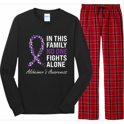 Alzheimer's Awareness Purple Ribbon Dementia Mom Dad Grandpa Long Sleeve Pajama Set